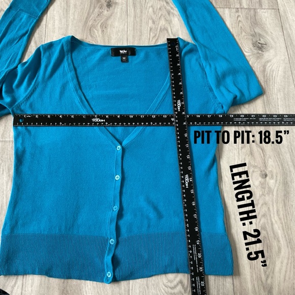 Like New Mossimo  Bright Cerulean Blue Cardigan Size M 100% cotton - Picture 8 of 15